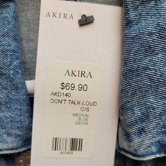AKIRA 'DON'T TALK LOUD' DENIM TRENCH PONCHO - O/S - NWT - Picture 6 of 9
